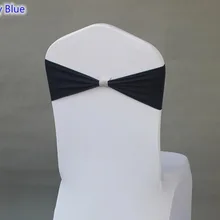 Темно-синяя Подвязка из спандекса для стула ленты для свадебных стульев с блестящей пряжкой на ремне в середине лайкры стрейч свадебное кресло створки