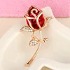 Crystal Rose Flower Brooch Pin Rhinestone Alloy Rose Gold Brooches Birthday Gift Garment Accessories ► Photo 2/6