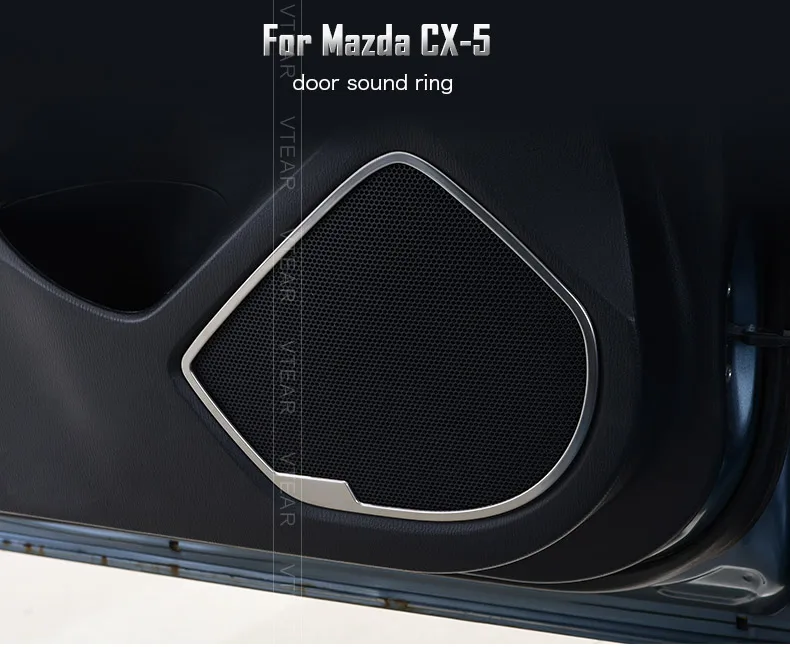 Vtera For mazda cx-5 cx5 KFAccessories Car Door Stereo Speaker Audio Sound Loudspeaker Molding Cover Kit Interior Trim