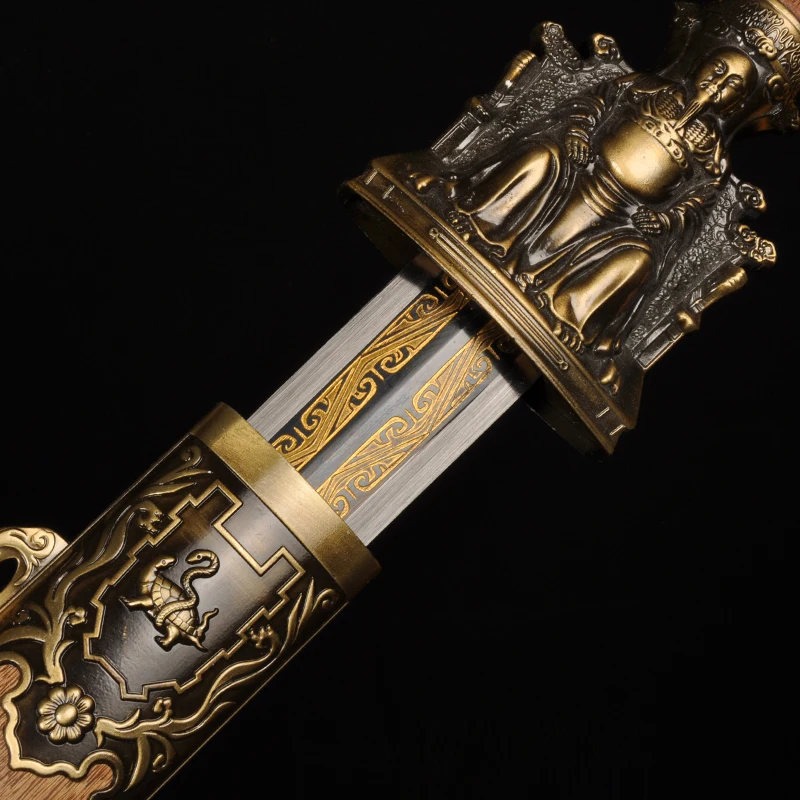 

Fully Handmade Chinese Sword Black Blade 9260 Spring Steel Full Tang Blade Collecation Sword Home Derocation Wedding Gift