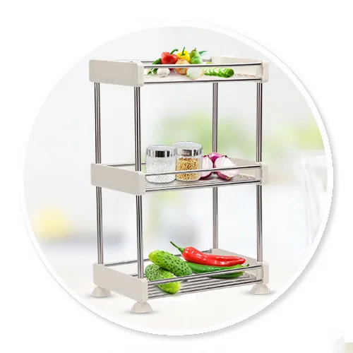 2/3/4 طبقة الفجوة التخزين رف المطبخ القابل الجمعية الفولاذ المقاوم للصدأ البلاستيك الحمام الجرف إفراغها الفضاء- توفير المنظم