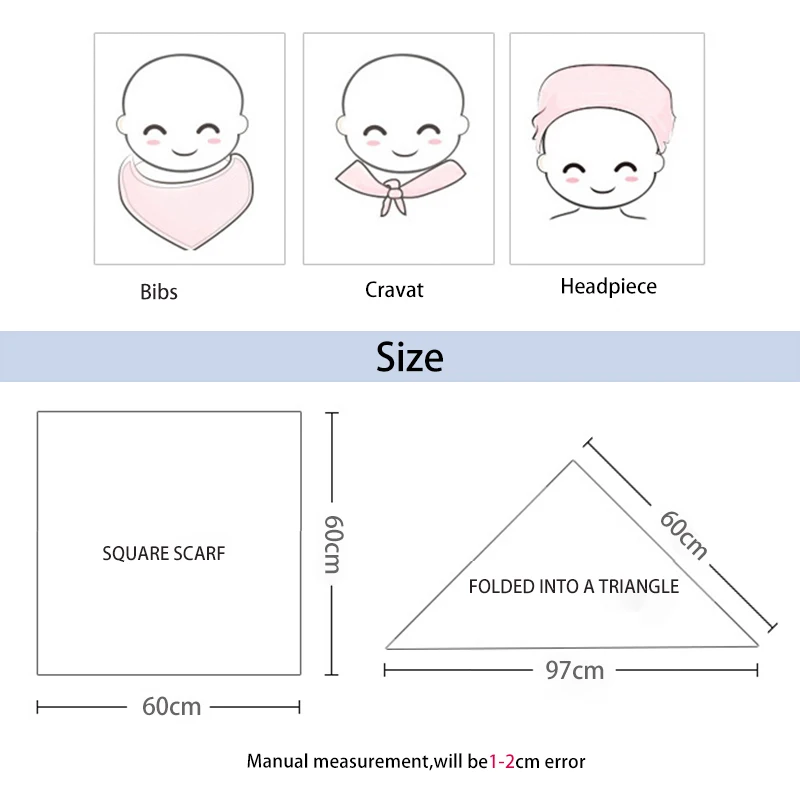 Детское муслиновое одеяло из хлопка, нагрудники для новорожденных, бандана с принтом животных из мультфильмов, платок, пеленка для младенцев, тканевый шарф-полотенце