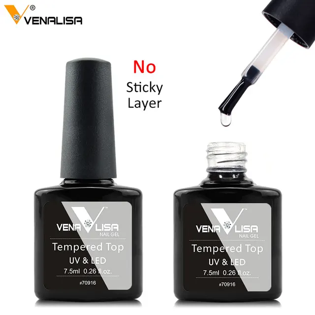 18 40 De Réductionvernis à Ongles En Verre Trempé Venalisa Nail Art Manucure Super Brillant Sans Lingette Renforcer La Couverture Gel Uv Vernis