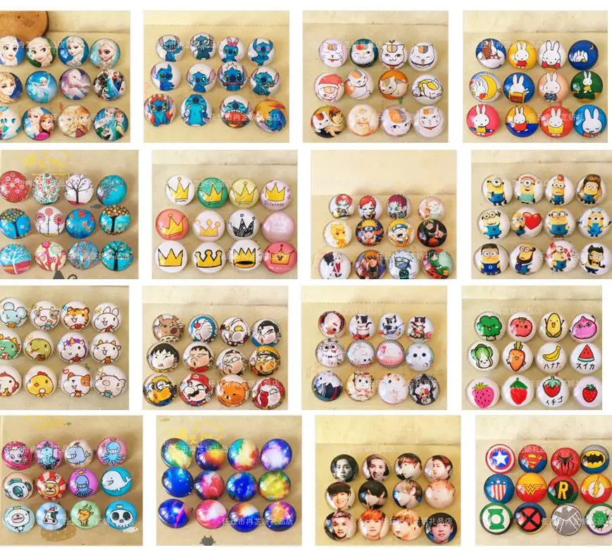 

New lot 50pcs stitch minnie Donald Duck mickey avengers anime anime Christmas mix children Badge Button Pin 25mm party gifts P01