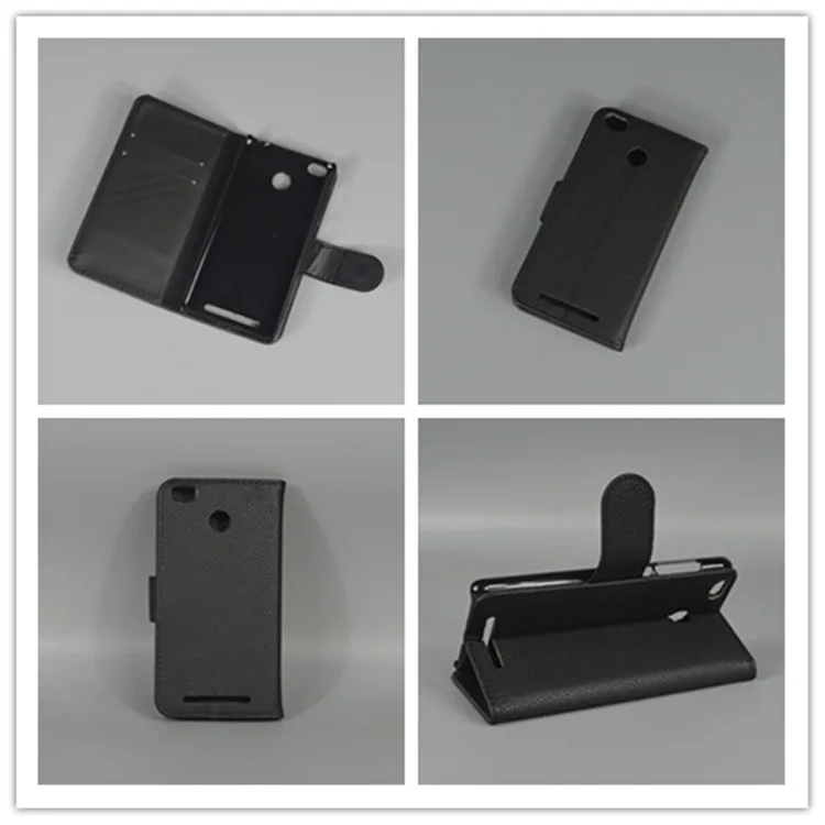 Кожаный чехол-подставка для Xiaomi Redmi 3 S Pro Prime redmi Litchi с 2 отделениями карт | Мобильные
