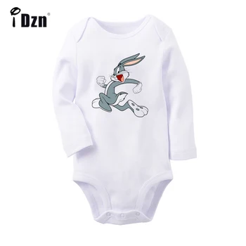 

Funny Cartoon Running Rabbit Bugs Bunny Newborn Baby Boys Girls Outfits Jumpsuit Print Infant Bodysuit Clothes 100% Cotton Sets