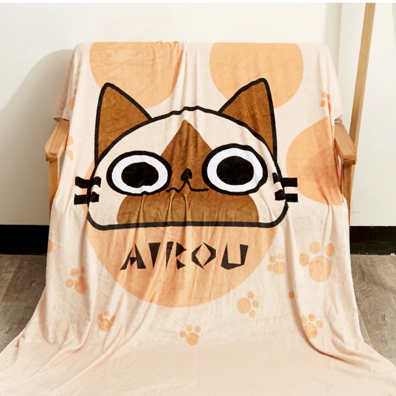 Аниме JK японский Монстр Охотник Airou игра косплей фланелевое одеяло 1,5*2 м мультфильм кошка на кровать плюшевый спальный чехол постельные принадлежности Мягкий теплый