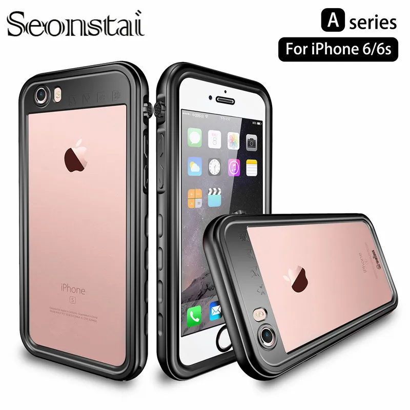 Seonstai IP68 Водонепроницаемый чехол для дайвинга iPhone X ударопрочный плавания под