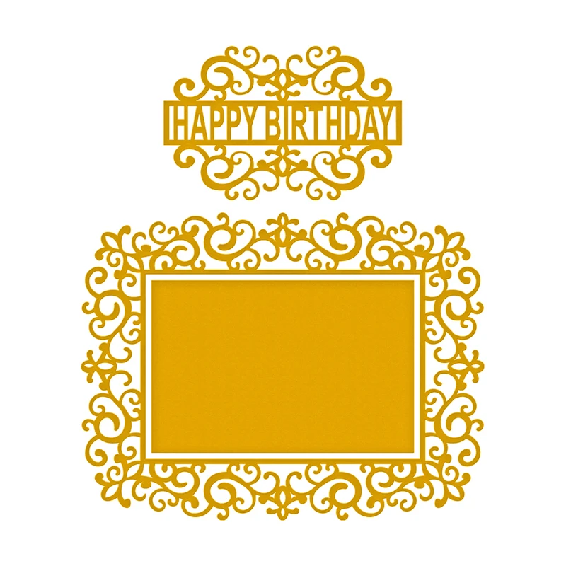 

GJCrafts Happy Birthday Word Dies Lace Metal Cutting Dies for Scrapbooking Metal Cutting Stencil Dies DIY Craft Frame Dies 2019