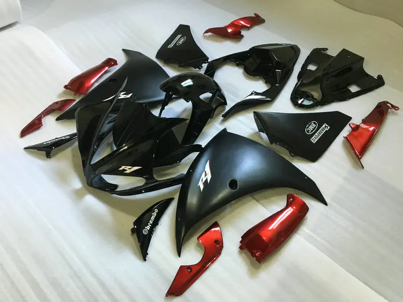 Мотоцикл обтекатель комплект для YAMAHA YZFR1 09 10 11 YZF R1 YZF1000 2009 2010 2011 ABS Матовый Черный Красный Обтекатели+ подарки YE11