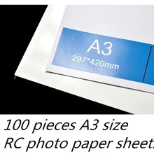 100 штук A3 Размер цифровой печати фотобумага с полимерным покрытием водонепроницаемый Высший сорт бумаги