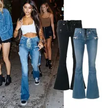 Jean Flare Pants Cotton Slim Sexy Vintage Trousers 2018 Summer Europe America Style Plus Size Brand Clothing