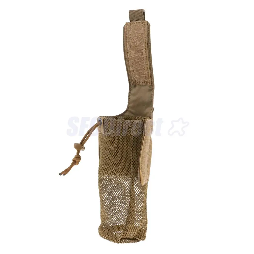 Outdoor Foldable Mesh Water Bottle Carrier Drinking Bottle Pouch Molle Bag Holder for Hunting Fishing Vest Belt