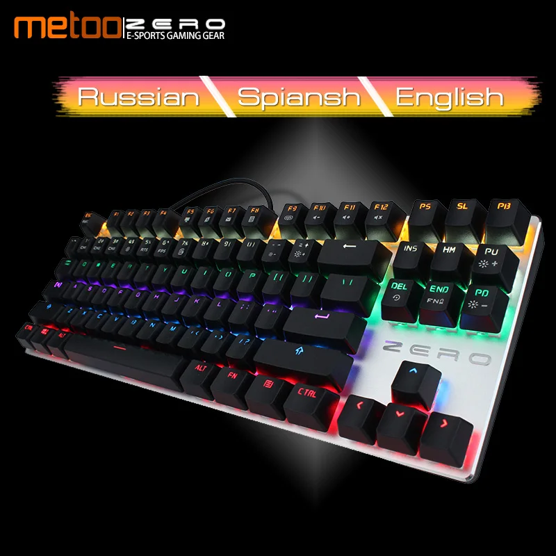 

Metoo Mechanical Keyboard 87/104 keys Anti-ghosting Luminous Blue Black Red Switch Backlit wired Gaming Keyboard for Game player