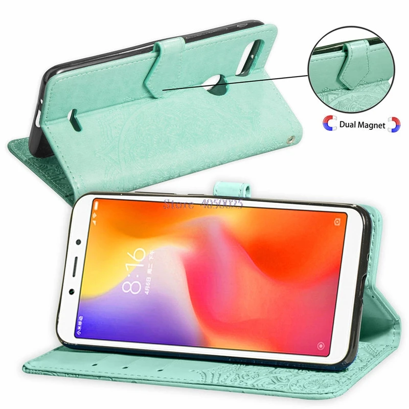 Чехлы книжки на Redmi6 32 ГБ 64 искусственная кожа чехлы для Xiaomi Redmi 6 две sim карты 2018 6A A6