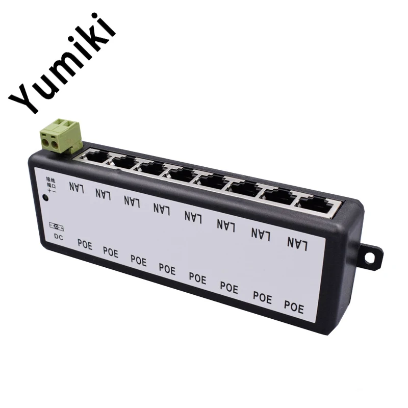 Yumiki 8CH канал CCTV POE инжектор для наблюдения ip-камера s Мощность через Ethernet адаптер с оболочкой аксессуар для камеры видеонаблюдения