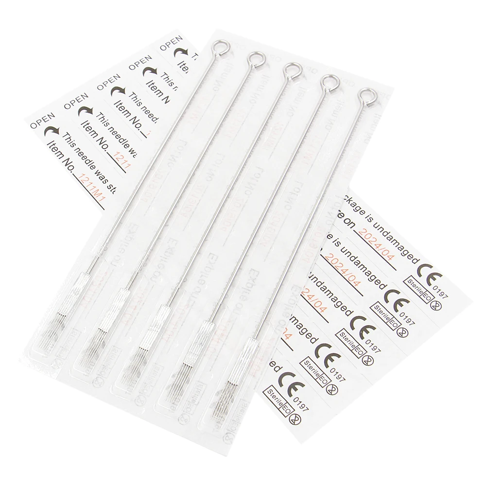 100PCS Pro Tattoo Needles 0.35mm Disposable Sterile Standard Single Magnum Tattoo Needle 1211M1 Free Shipping