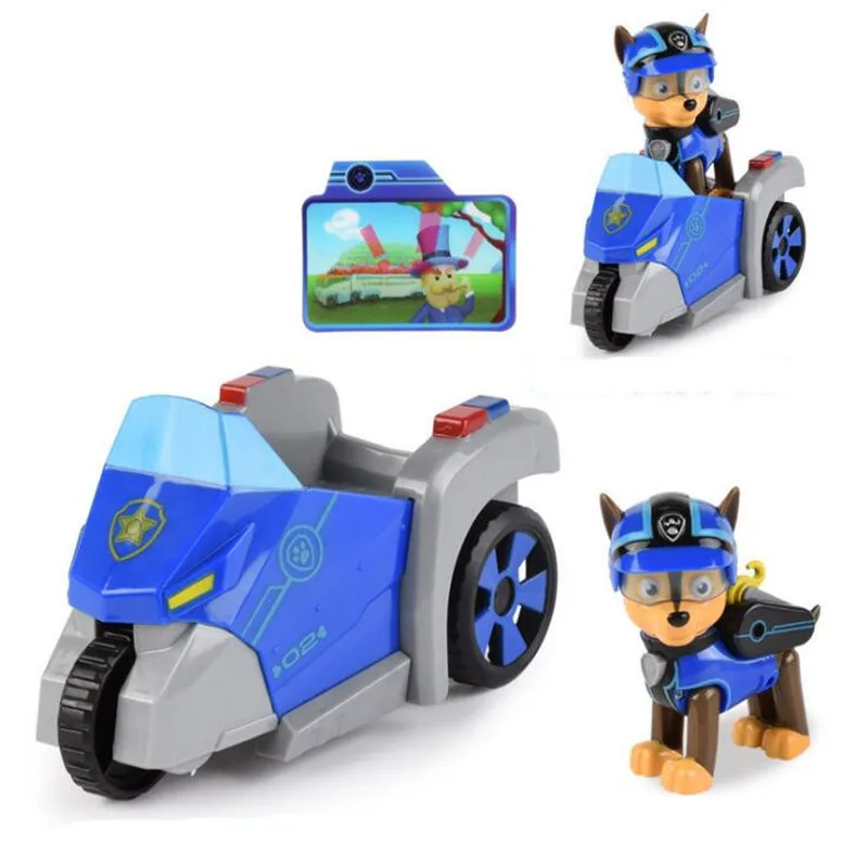 Genuine Paw Patrol Dog Everest Puppy Sound Effect Patrol Car Patrulla Canina Toy Action Figure Model Toy Marshall Ryder Chase