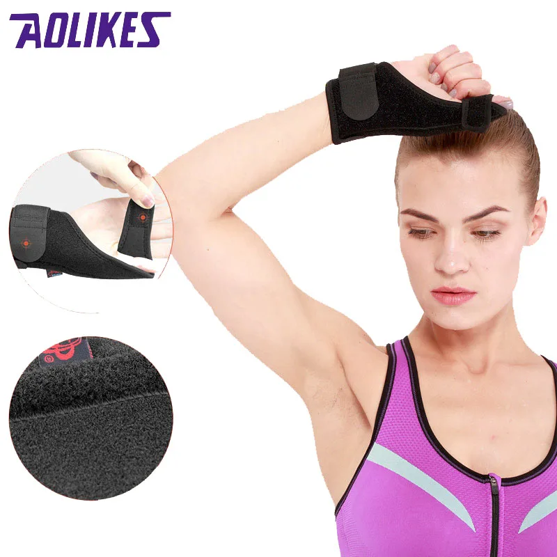 AOLIKES 1 Pcs Wrist Thumbs Guards Protector With Plate Supporting Sport Sprain Injury Recovery Hand Support Wrap Strap Band