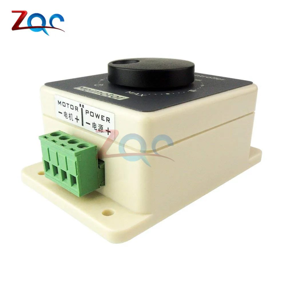 DC 12V 24V 36V 48V DC Motor Speed Controller Regulator 10-60V 20A Pulse Width Modulator PWM Speed Controller Waterproof case