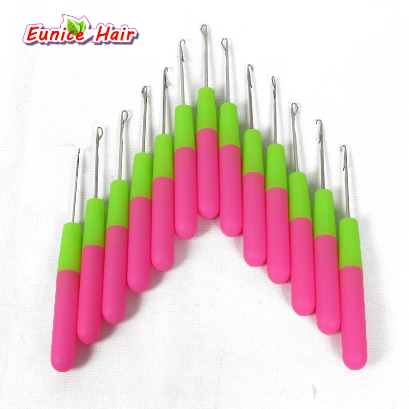 5pcs Hair Extension Handle Hook Needles For Braiding Twist Hair Lemon