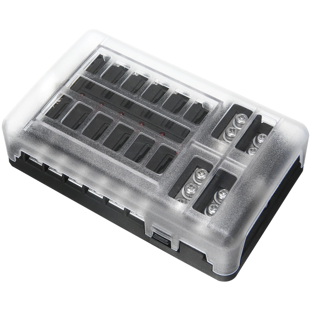 DC 32V 100A 12 Way Fuse Box Block Holder ATC ATO Blade LED Fuse Box with Screws&Labels For Car Marine Caravan