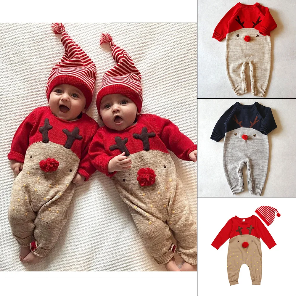 

Christmas Newborn Baby Clothes Warm Baby Rompers Baby Boy Clothing Autumn Winter Baby Girl Jumpsuit Roupas Bebes Infant Costume