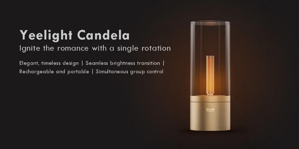 Xiaomi YEE светильник Candela Smart Atmosphere Candela светильник 6,5 Вт перезаряжаемый светодиодный светильник с регулируемой яркостью, ночник с умным управлением, настольная лампа