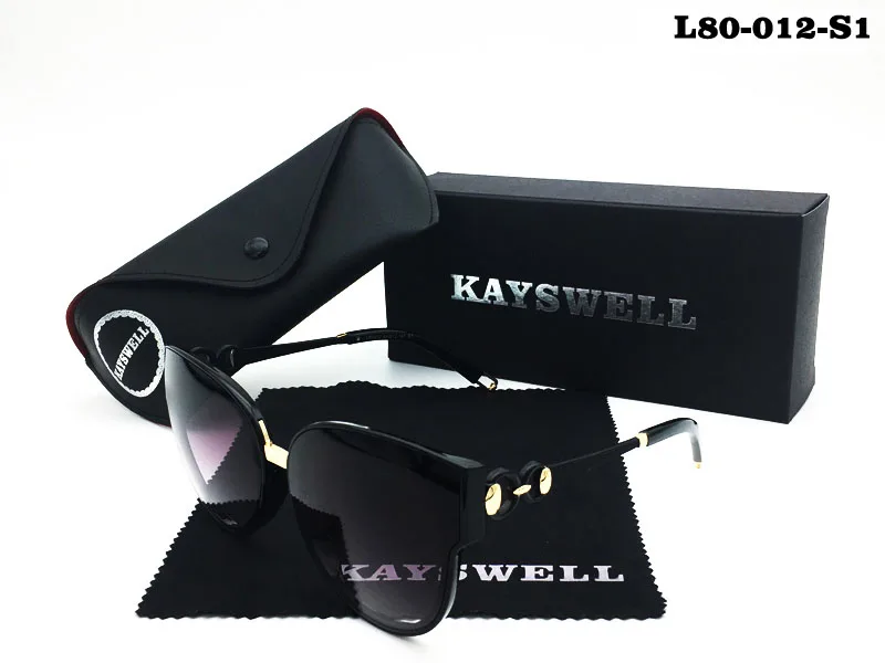 KAYSWELL новые женские солнцезащитные очки кошачий глаз брендовые дизайнерские модные градиентные ретро солнцезащитные очки L80-012 - Цвет линз: L80-012-S1