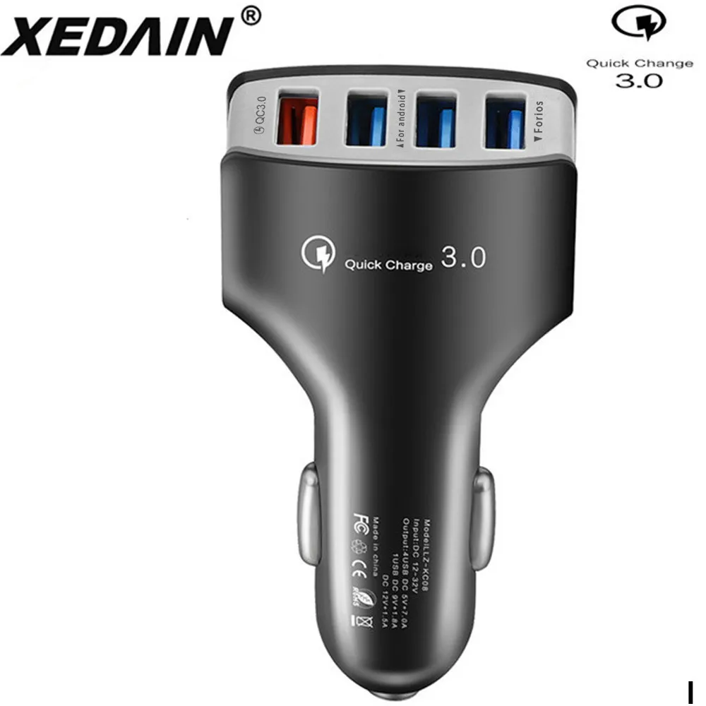 

XEDAIN High Quality 4 Port USB Car Charger 5V 7A Quickly Charge 3.0 Car-Charger Adapter for iPhone Samsung Xiaomi Huawei Tablet