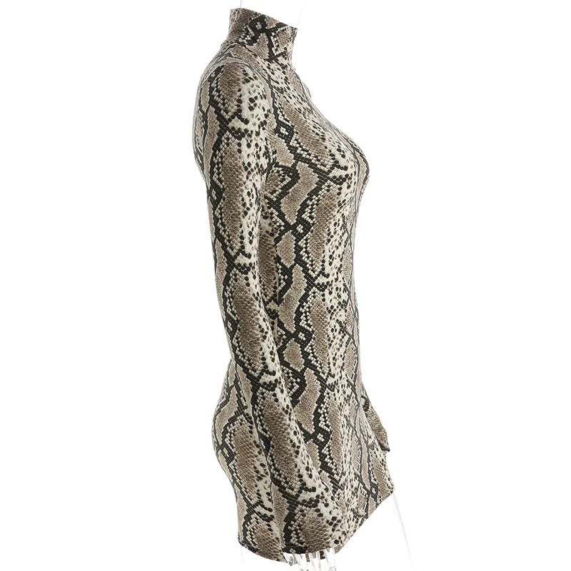 Женское платье со змеиным принтом Darlingaga вечернее облегающее с длинным рукавом и 05 (2)