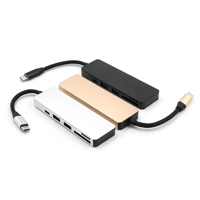 5in1 Тип C до 2 USB 3,0 Порты SD/TF/micro SD Card Reader для ноутбука Macbook S9