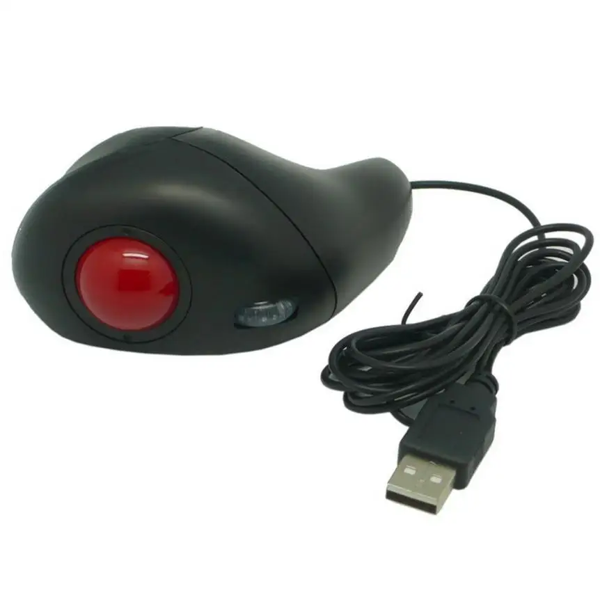 Ноутбук Лидер продаж ПК компьютер оптический Ручной USB трекбол мышь Мыши Win 7 OS эргономичный дизайн хороший - Цвет: Black