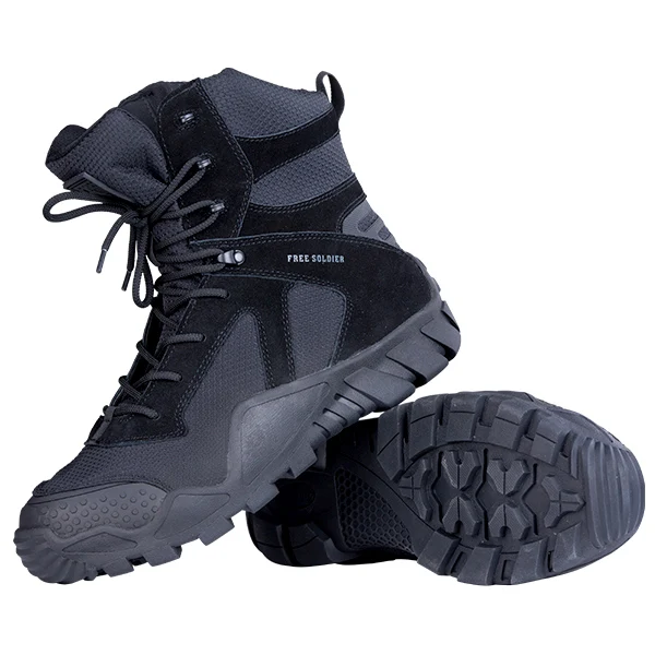 FREE SOLDIER военно полевые ботинки кемпинг тактический камуфляж боевые походы охотничьи сапоги - Цвет: Black
