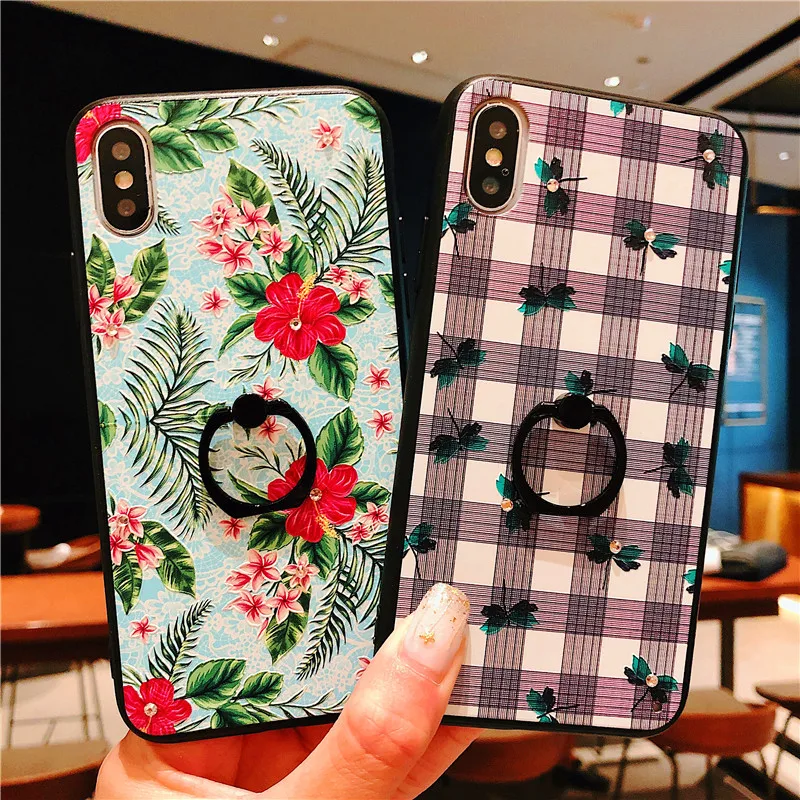 Чехол для телефона в стиле ретро с классическими растениями и цветами