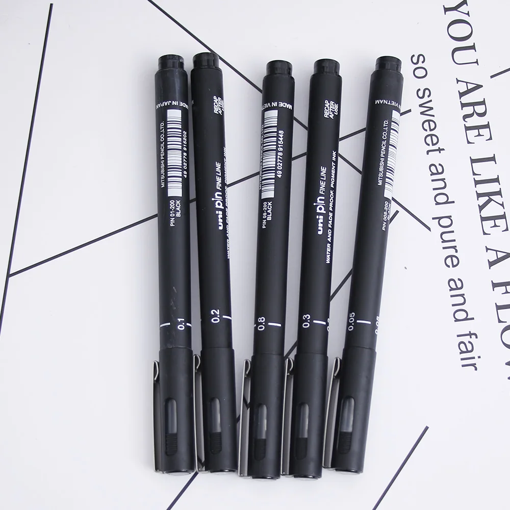 1 шт. микрон маркер для рисования тонколинейная ручка для рисования 0,05 0,1 0,2 0,3 0,5 0,8 Водонепроницаемый Аниме комиксов ручка подводка для глаз, без налета, прочный