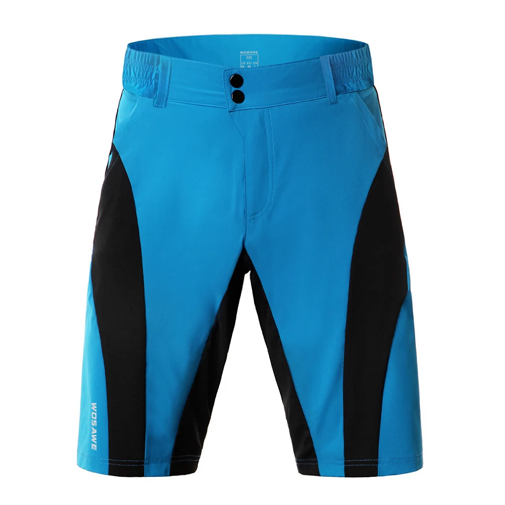 WOSAWE быстросохнущие велосипедные шорты мужские MTB Горный велошорты велосипед Горные бермуды дышащие мешковатые короткие штаны - Цвет: Синий