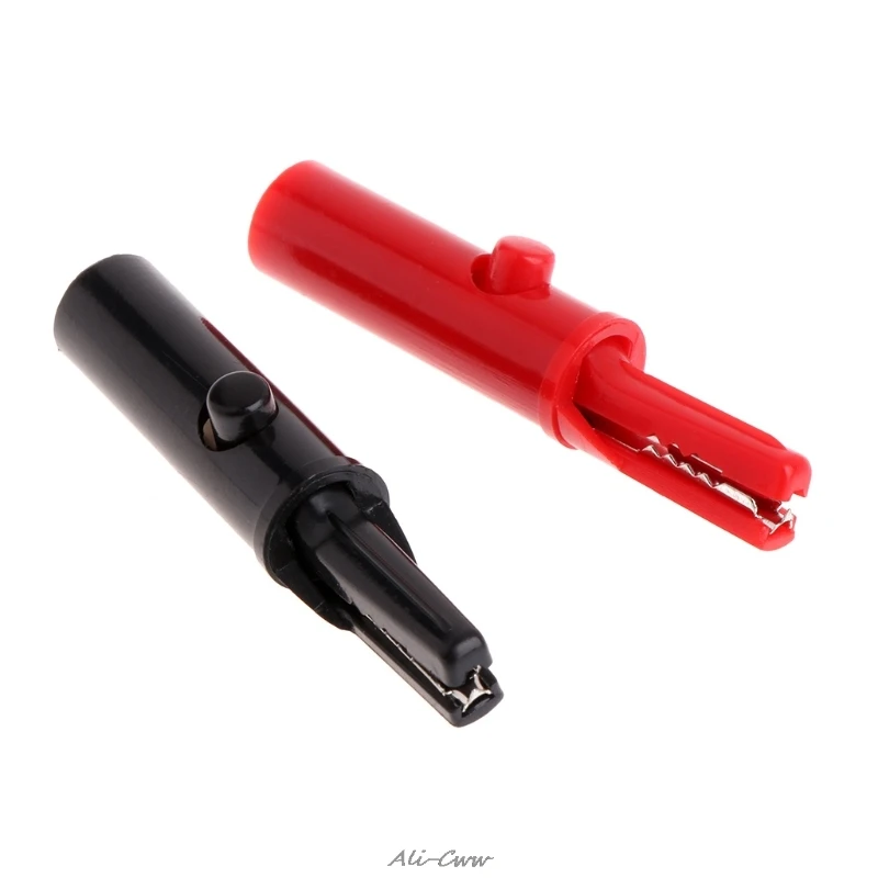 Push Button Type Full Protective Alligator Clips 2 Pcs For Professional Multimeter
