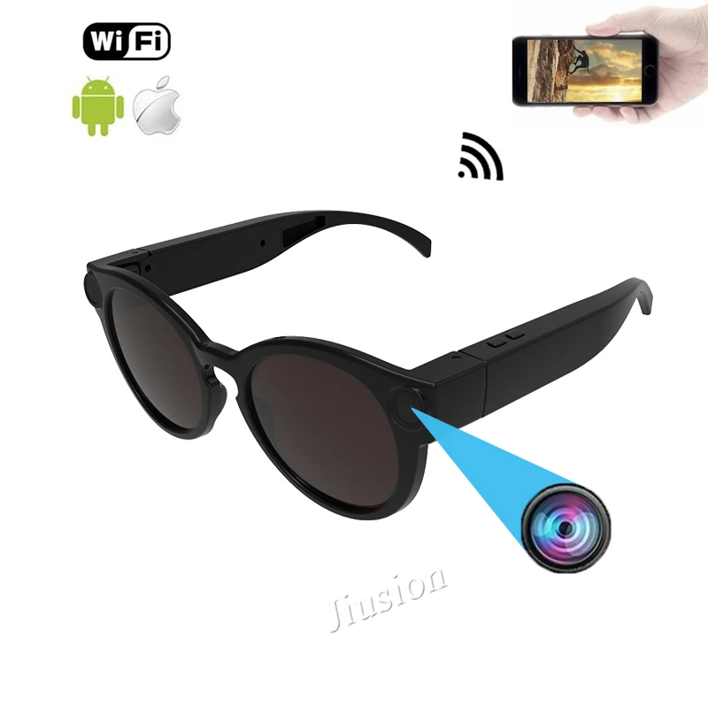 Smart Glasses WiFi Camera for IOS Android Full HD 1080P, Mini Portable Sports Sunglasses Camera