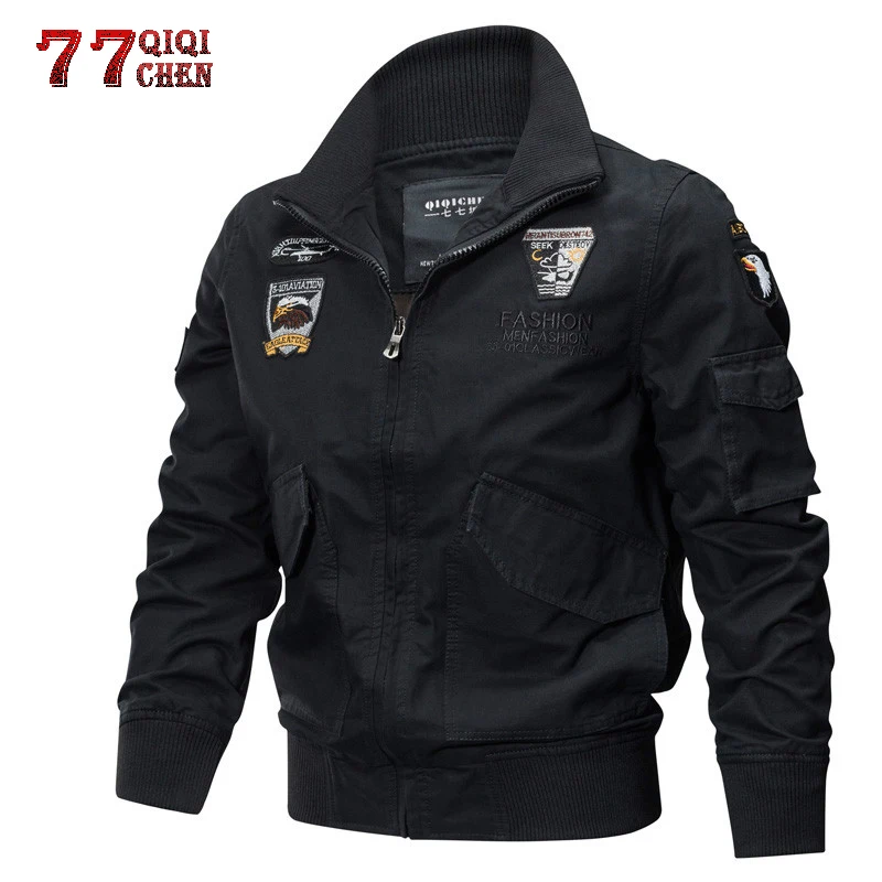 Military Jacket Men Autumn Winter Bomber Jacket Plus Size 4XL Cotton Pilot Tactical Air Force Cargo