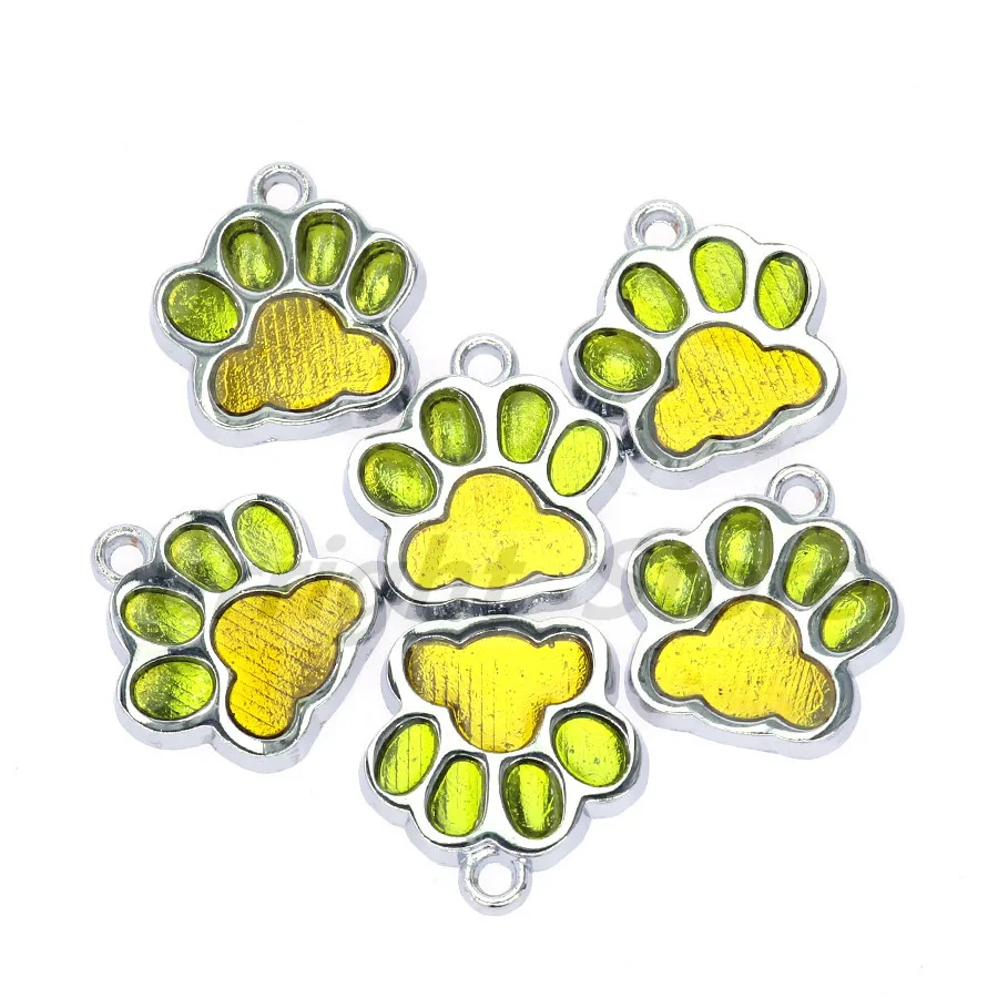 10 шт. эмаль Bling Cat Dog/Bear отпечаток лапы висячий Шарм подходит вращающийся Омар застежка брелок кольца для ключей сумка Ювелирные изделия HC503 - Окраска металла: 6