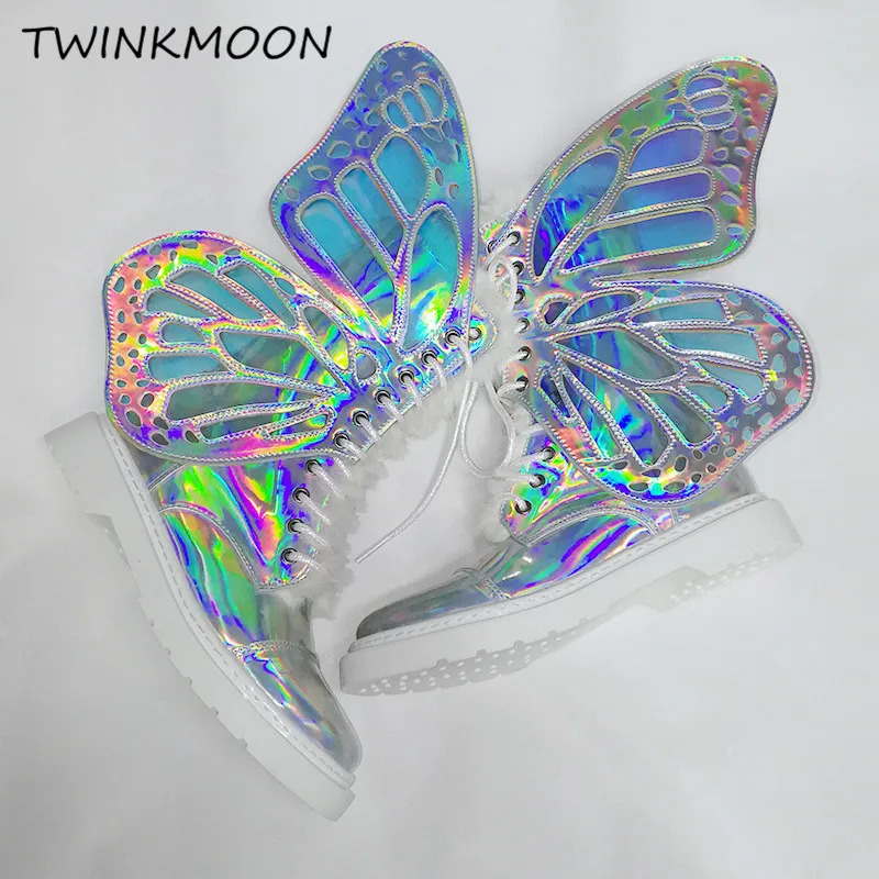 holographic butterfly boots