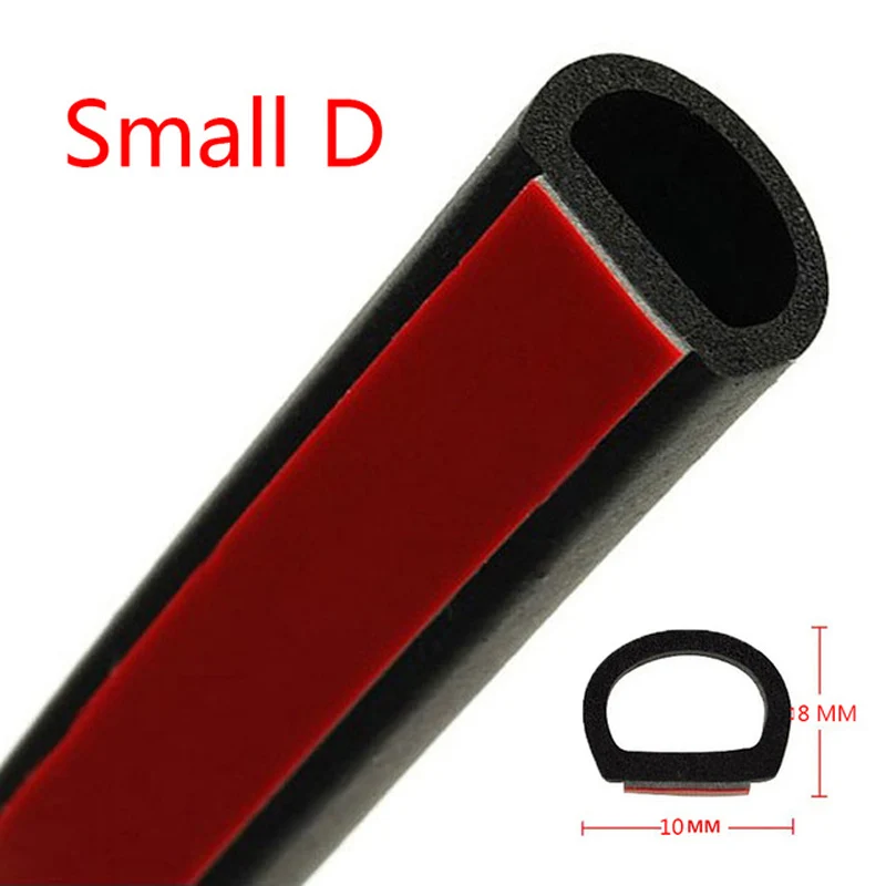 

KRADA small D auto rubber seals 3m door seal adhesive rubber strips car styling for lifan x60 lada kia skoda bmw e39 e46 opel