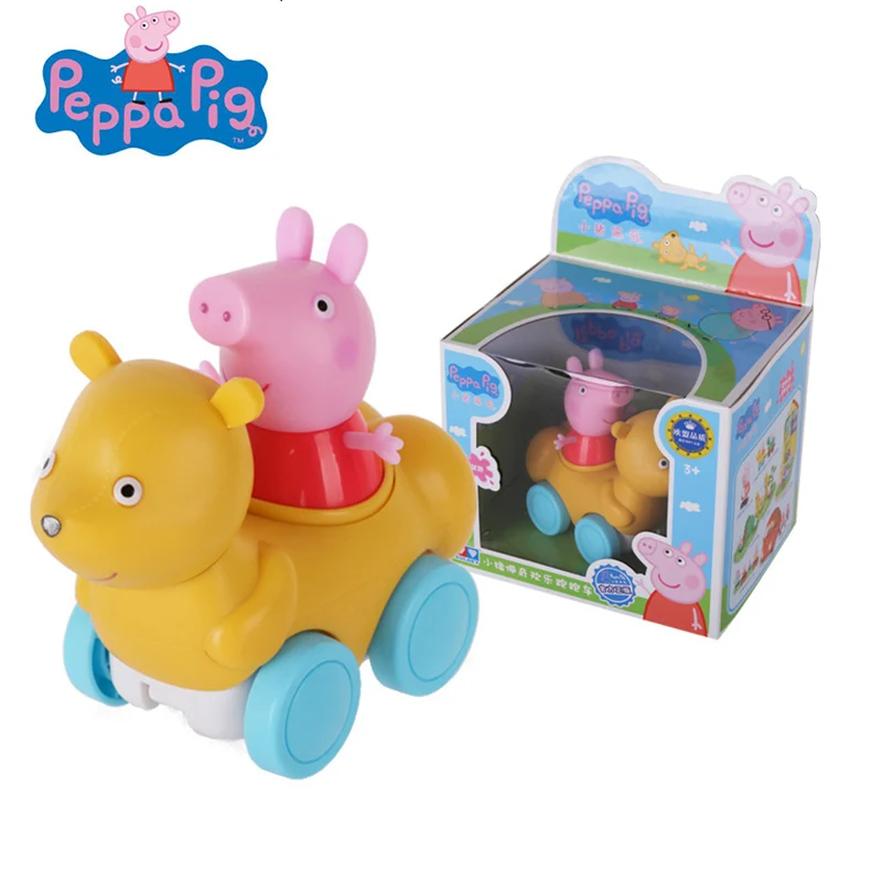Peppa игрушки "Свинка" хобби литые игрушечные машинки тянуть обратно инерционная машина игрушка страница Джордж happy Бег спортивный автомобиль игрушка для детей