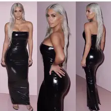 Новое зимнее женское платье черное без бретелек pu Длинные миди платья оптом HL вечернее платье Прямая поставка платье+ костюм