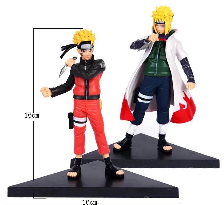 

2pcs/set Anime NARUTO Uzumaki Naruto Yondaime Hokage Father And Son Action Figure Collectible Model 18cm