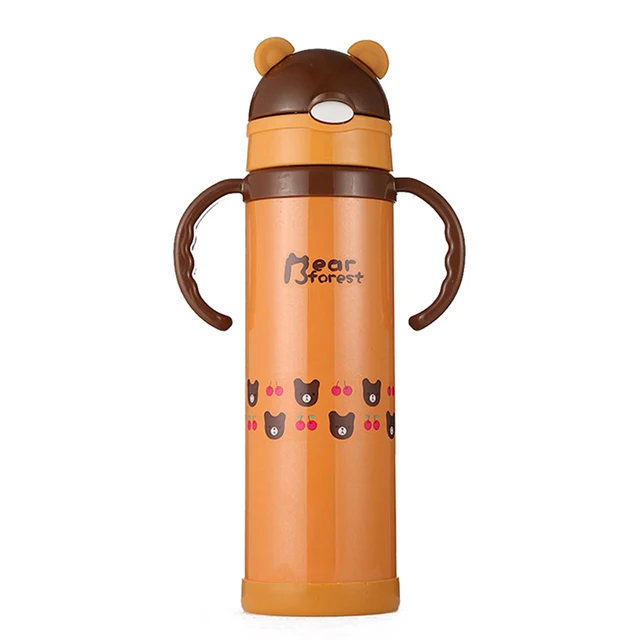 350ML Straw Cartoon Water Bottle Insulation Cartoon Water Bottle