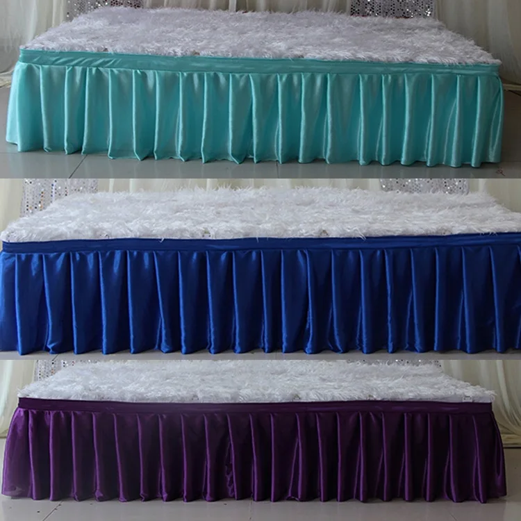 ice silk table skirt 3m 10ft length wedding skirt/ hotel home banquet party decoration