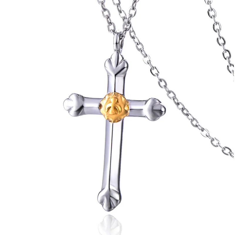 

Fadeless titanium steel cross pendant titanium steel highbridge cross necklace men retro stainless steel pendant