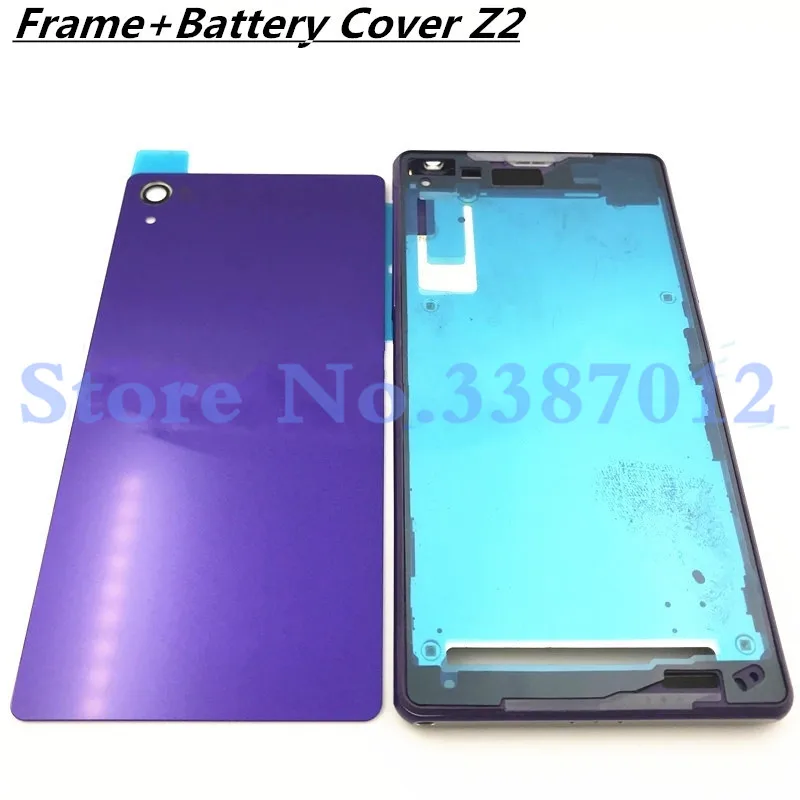 

Original Full Housing For Sony Xperia Z2 L50w D6503 D6502 LCD Panel Middle Frame Case Battery door Cover Side Buttons